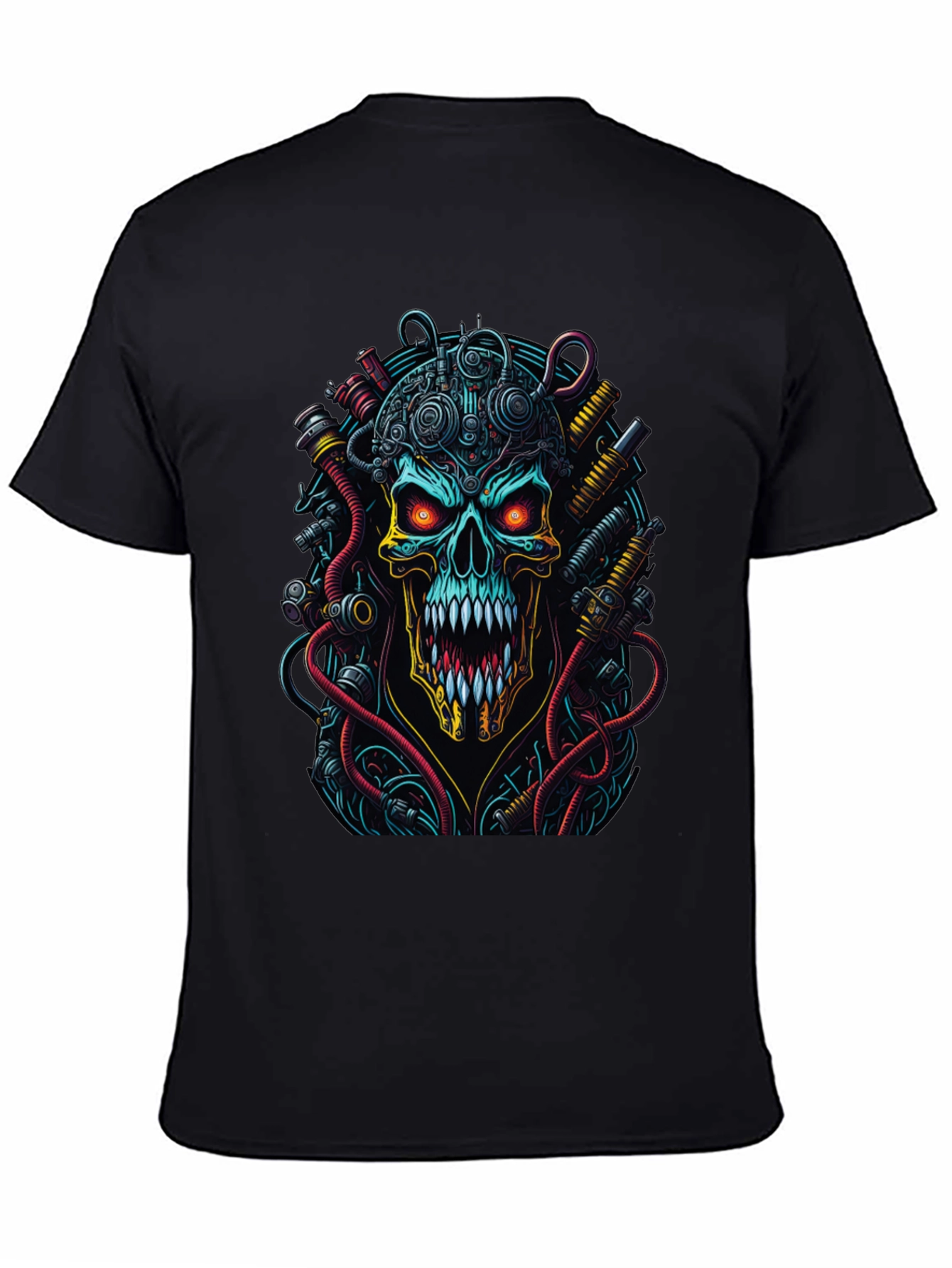 Cyberpunk Skull Graphic T-Shirt