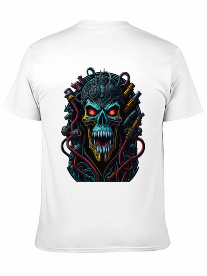 Cyberpunk Skull Graphic T-Shirt