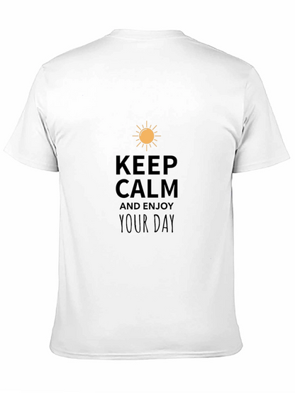 Keep Calm Enjoy Day Black Graphic Tee