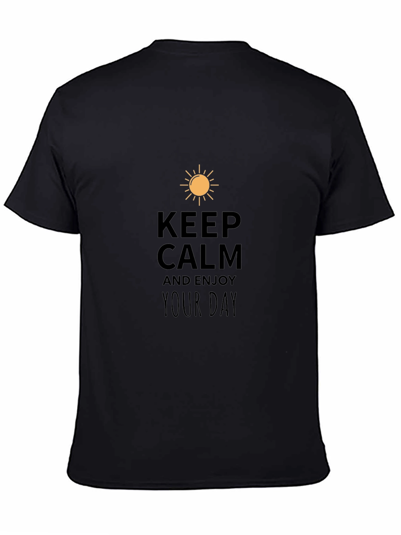 Keep Calm Enjoy Day Black Graphic Tee