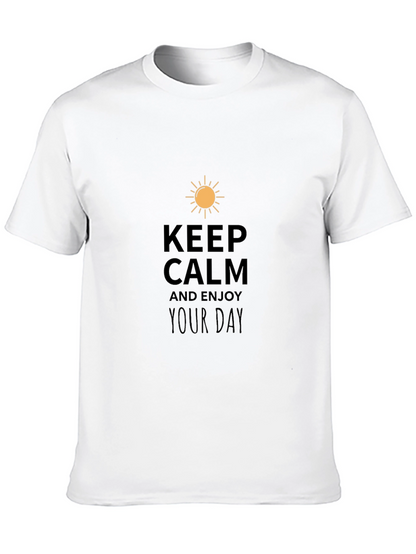 Keep Calm Enjoy Day Black Graphic Tee