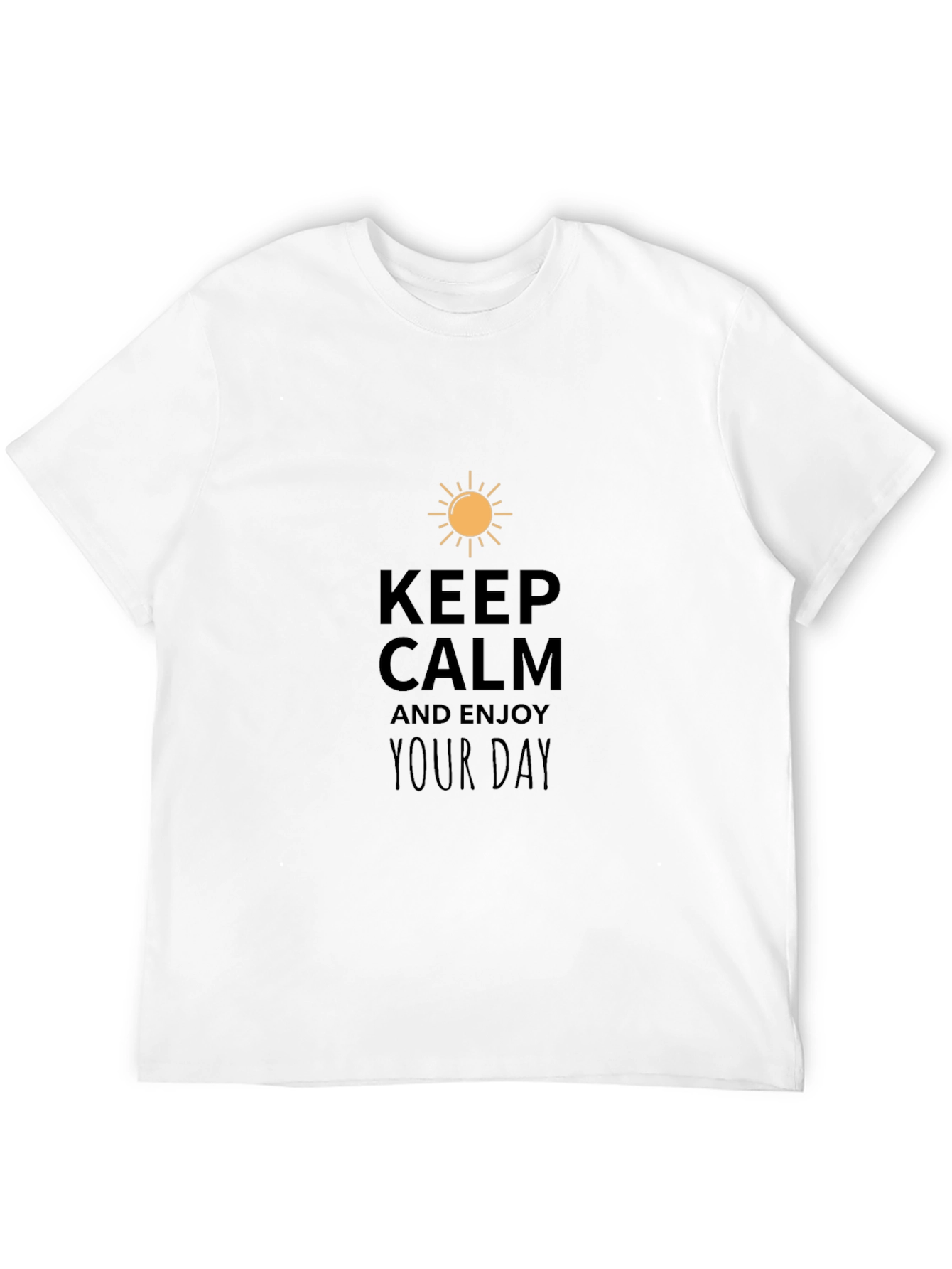 Keep Calm Enjoy Day Black Graphic Tee