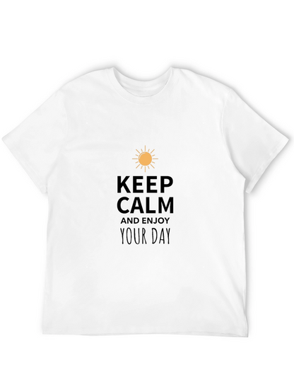 Keep Calm Enjoy Day Black Graphic Tee