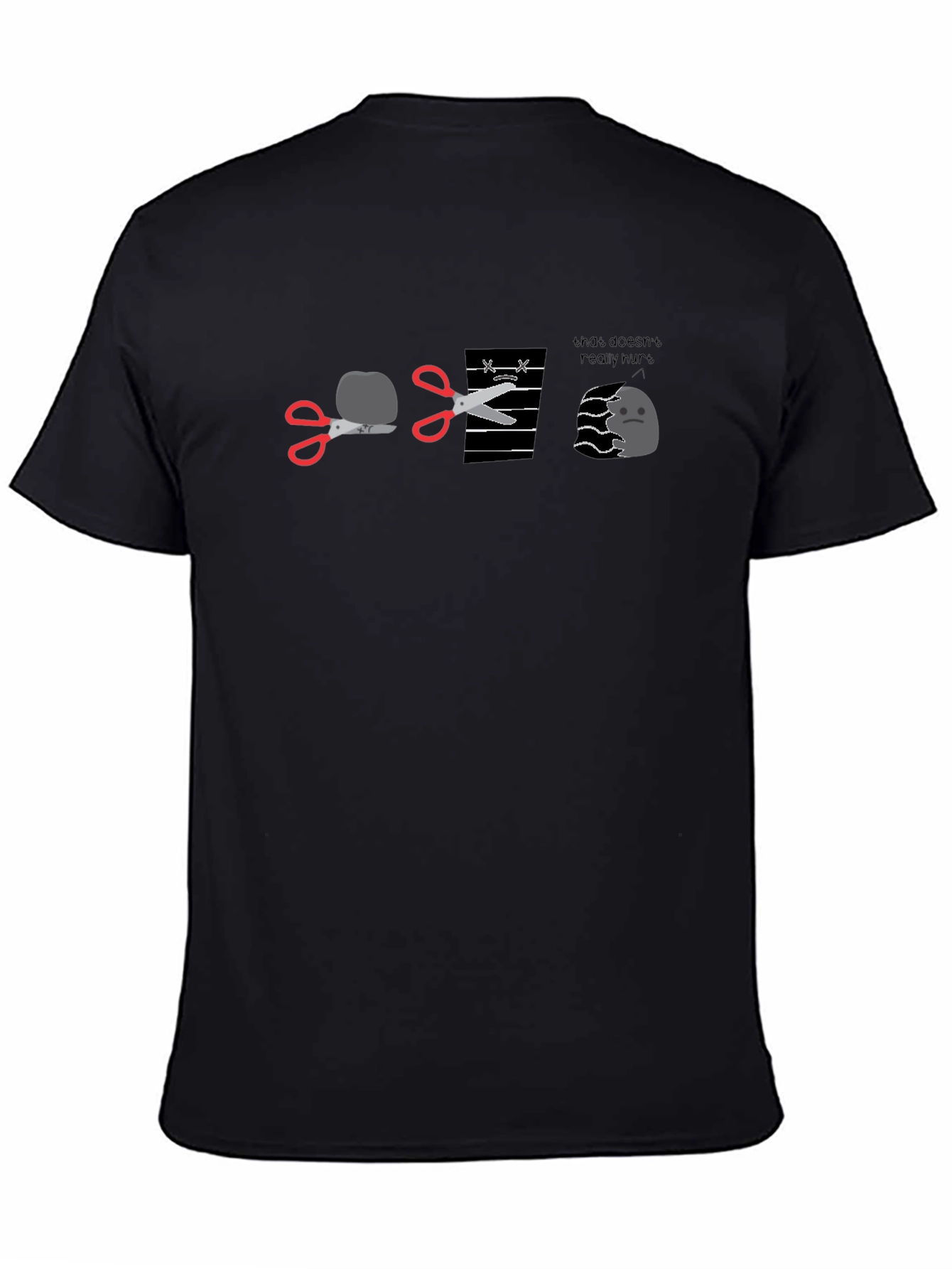 Rock Paper Scissors Pun Black T-Shirt