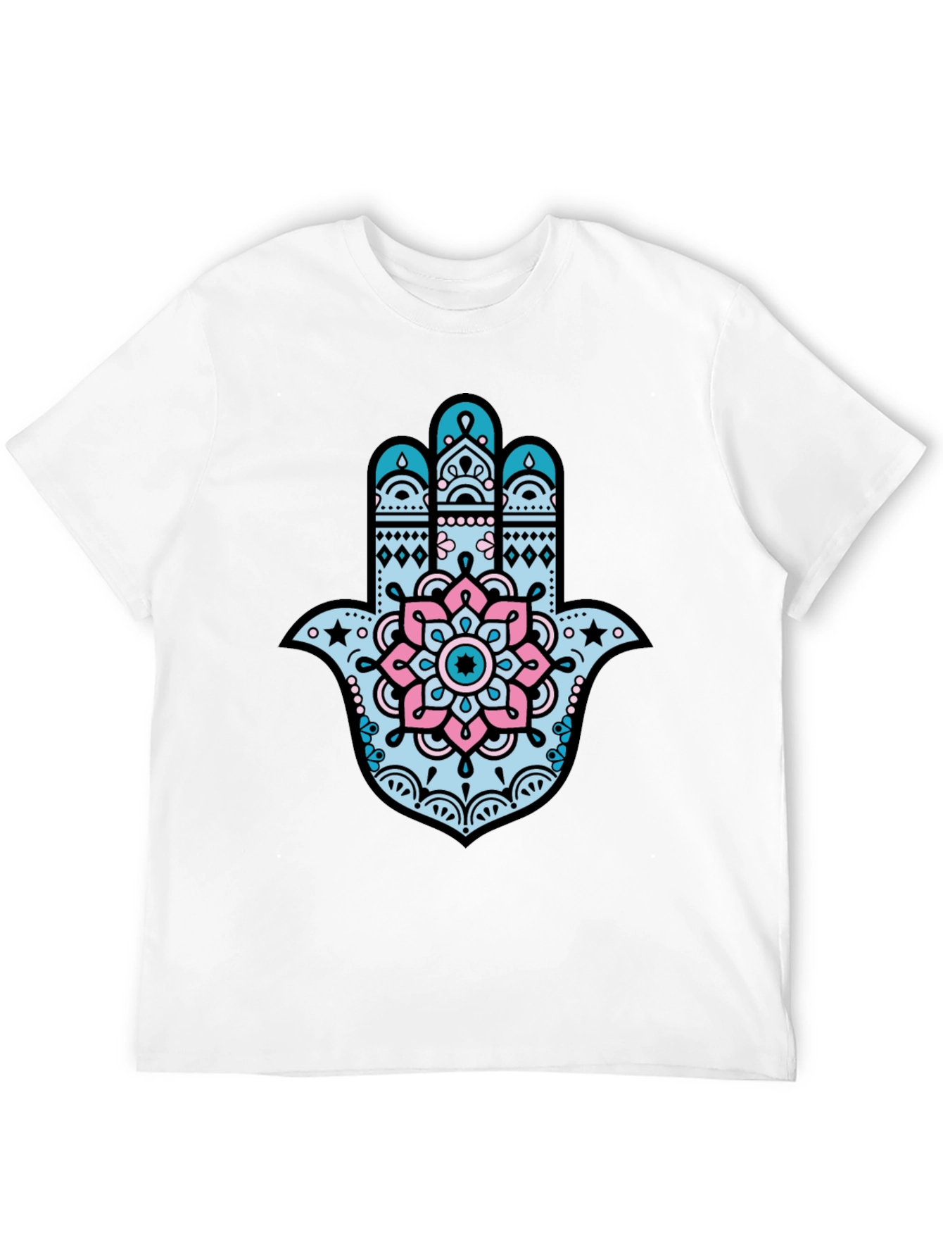 Hamsa Hand Graphic Tee - Stylish Black T-Shirt
