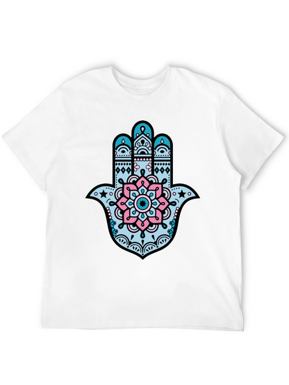 Hamsa Hand Graphic Tee - Stylish Black T-Shirt