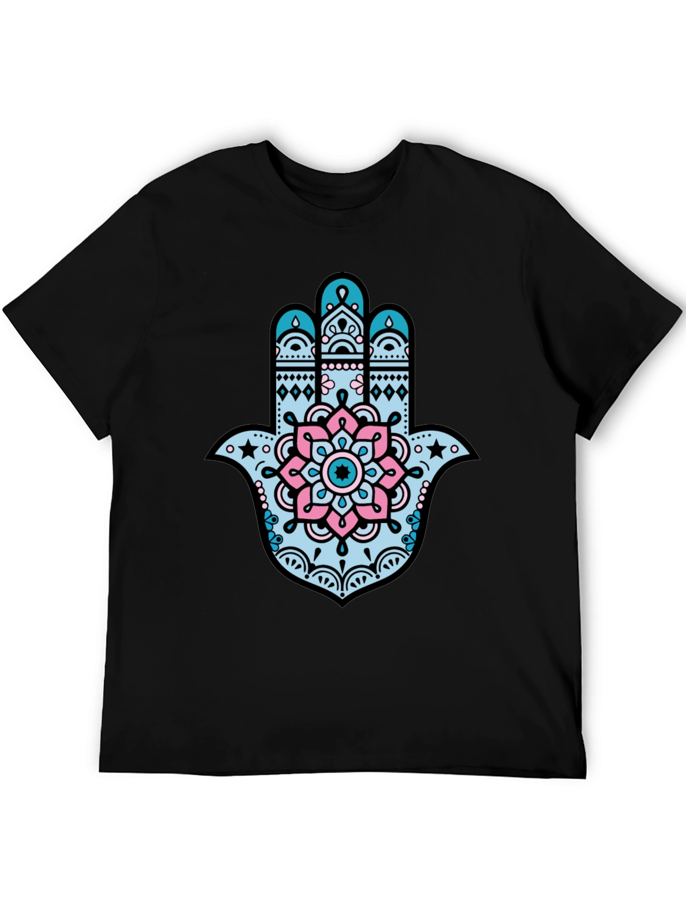 Hamsa Hand Graphic Tee - Stylish Black T-Shirt