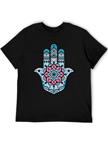 Hamsa Hand Graphic Tee - Stylish Black T-Shirt