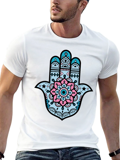 Hamsa Hand Graphic Tee - Stylish Black T-Shirt