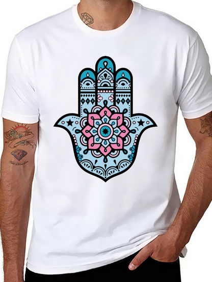 Hamsa Hand Graphic Tee - Stylish Black T-Shirt