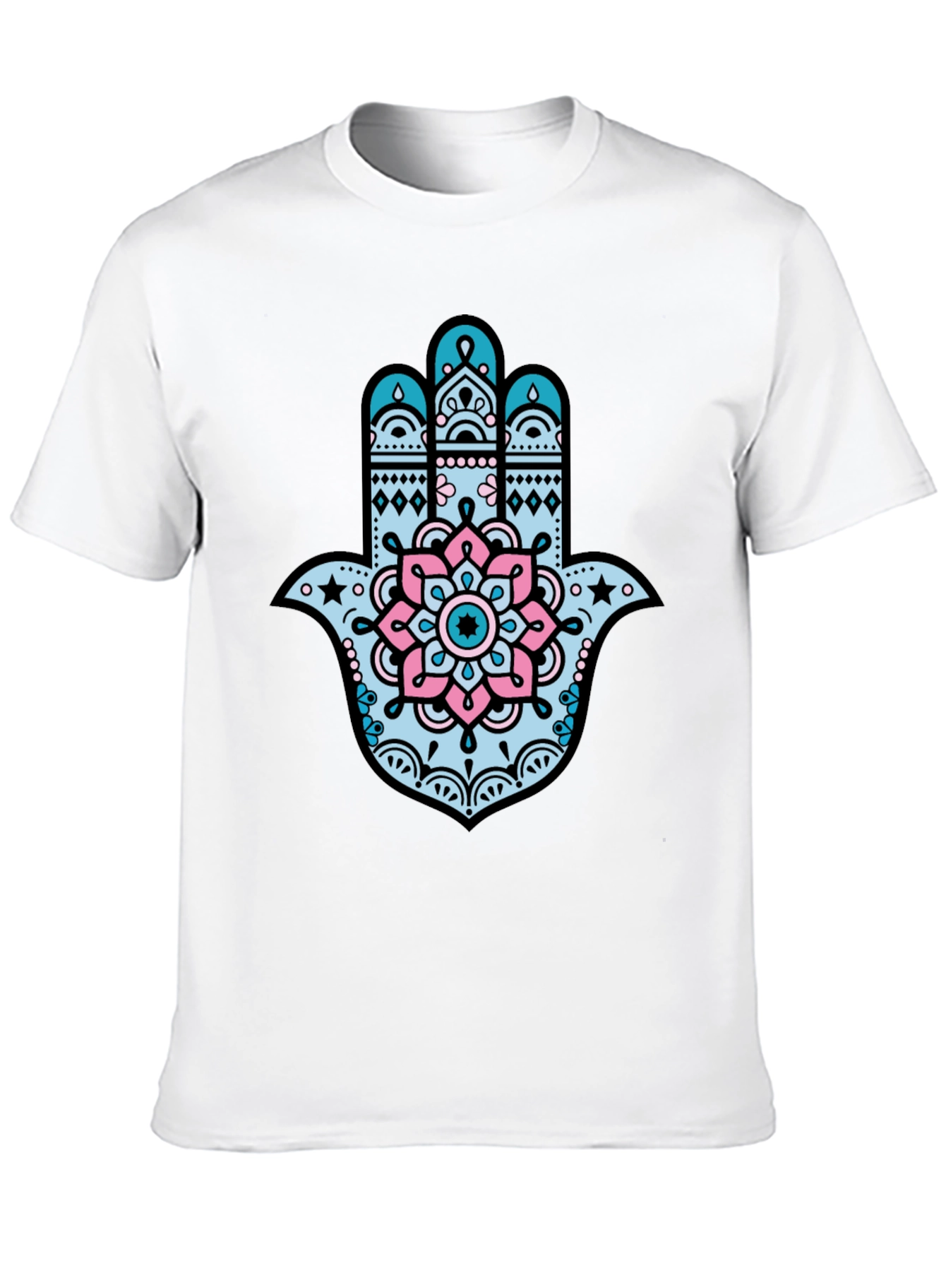 Hamsa Hand Graphic Tee - Stylish Black T-Shirt