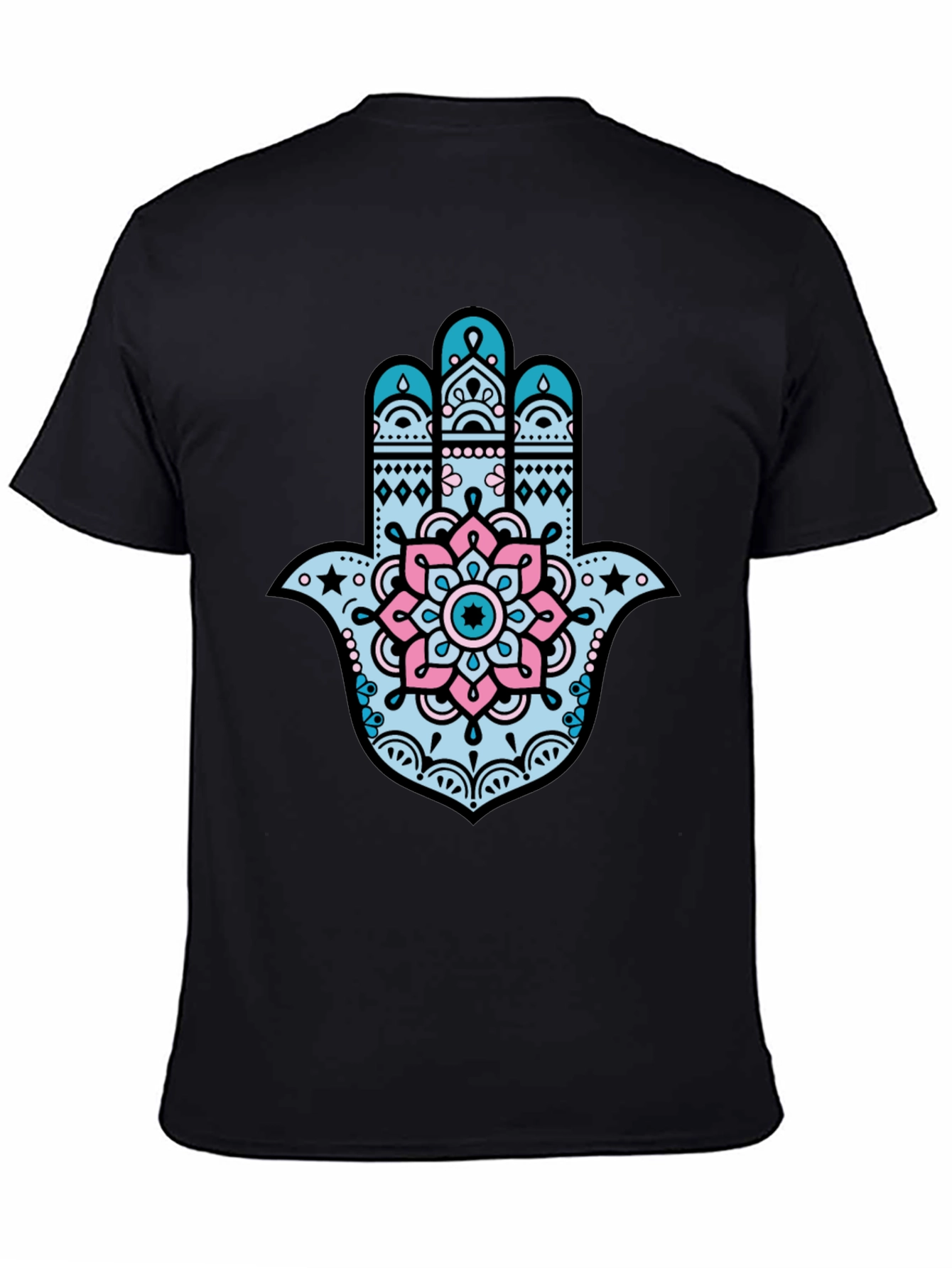 Hamsa Hand Graphic Tee - Stylish Black T-Shirt