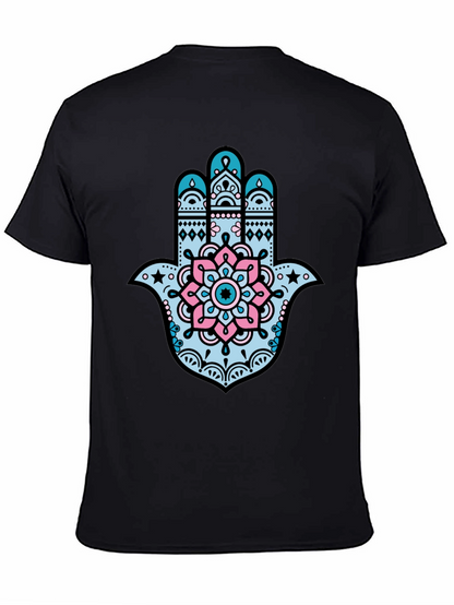 Hamsa Hand Graphic Tee - Stylish Black T-Shirt
