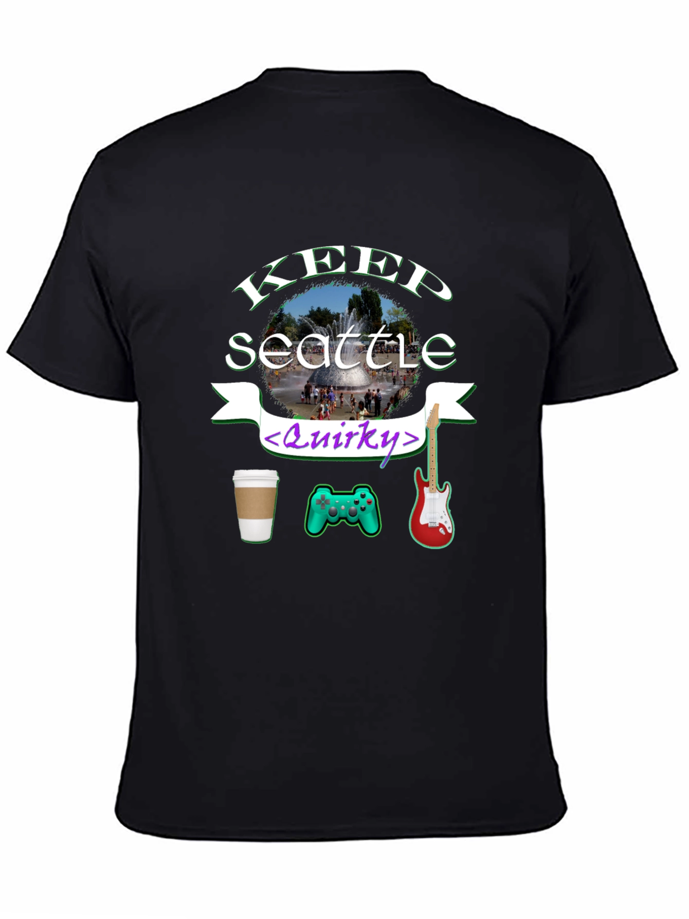 Keep Seattle Quirky T-Shirt Coffee Gaming Music