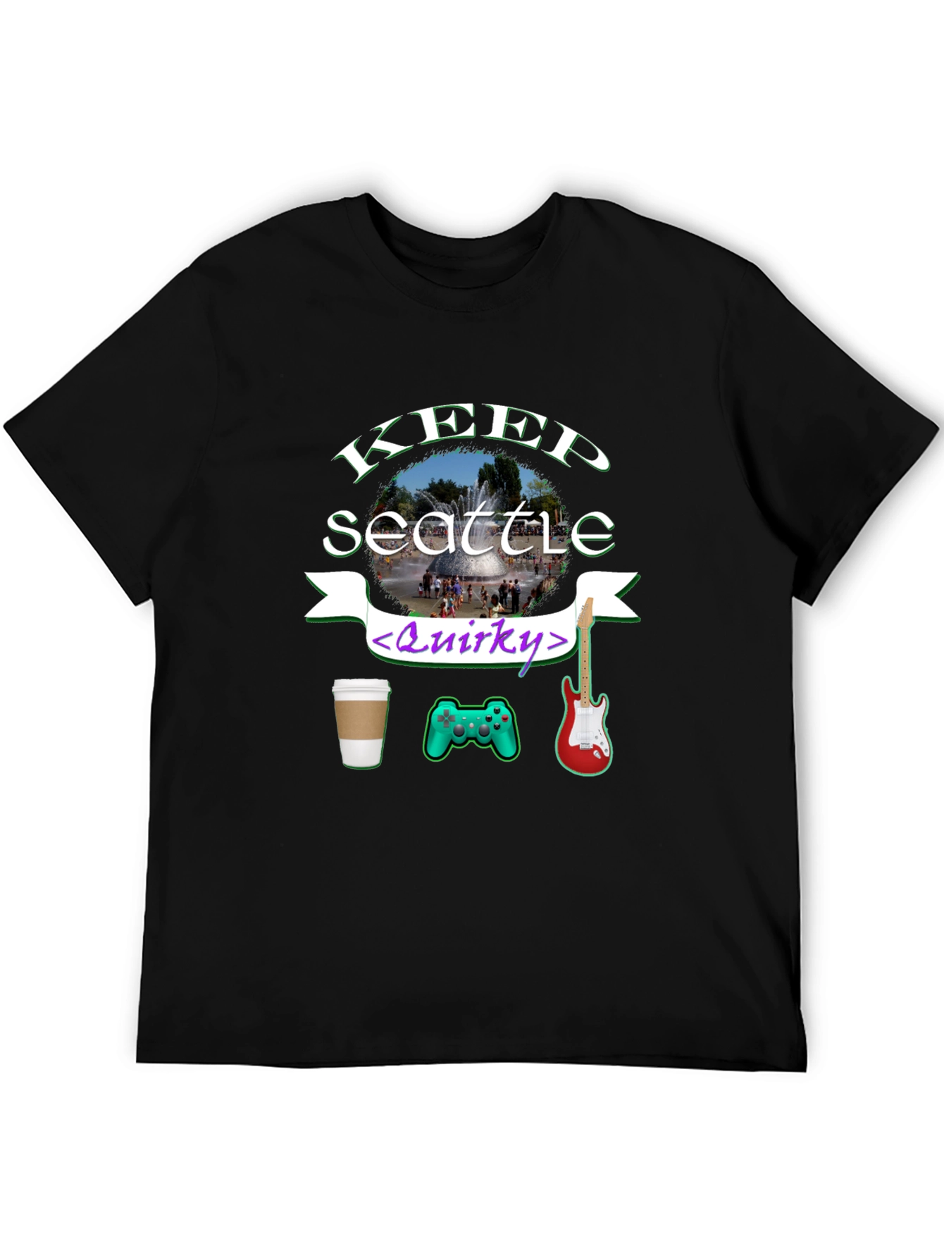 Keep Seattle Quirky T-Shirt Coffee Gaming Music