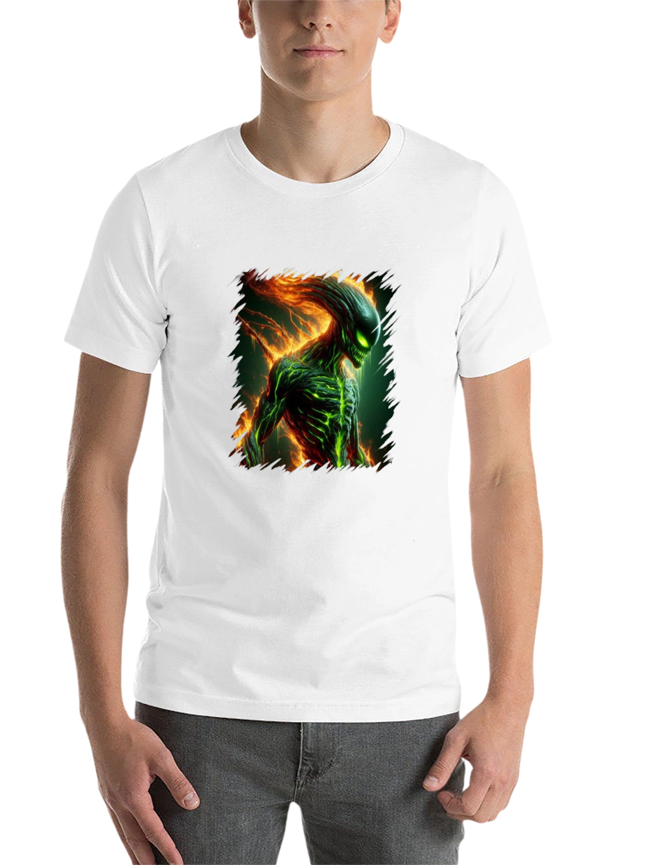 Alien Creature Graphic Tee - Mens Black T-Shirt