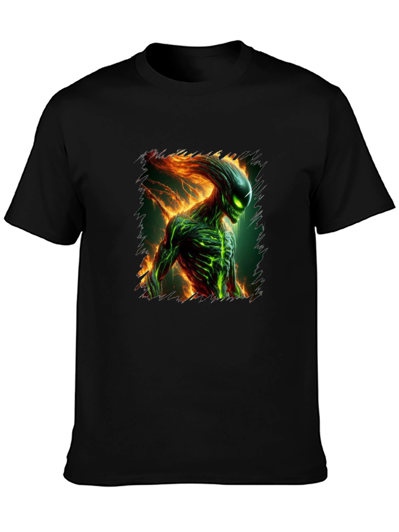 Alien Creature Graphic Tee - Mens Black T-Shirt