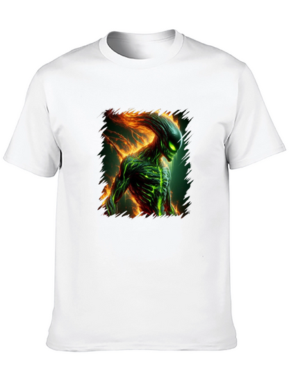 Alien Creature Graphic Tee - Mens Black T-Shirt