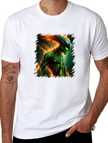 Alien Creature Graphic Tee - Mens Black T-Shirt