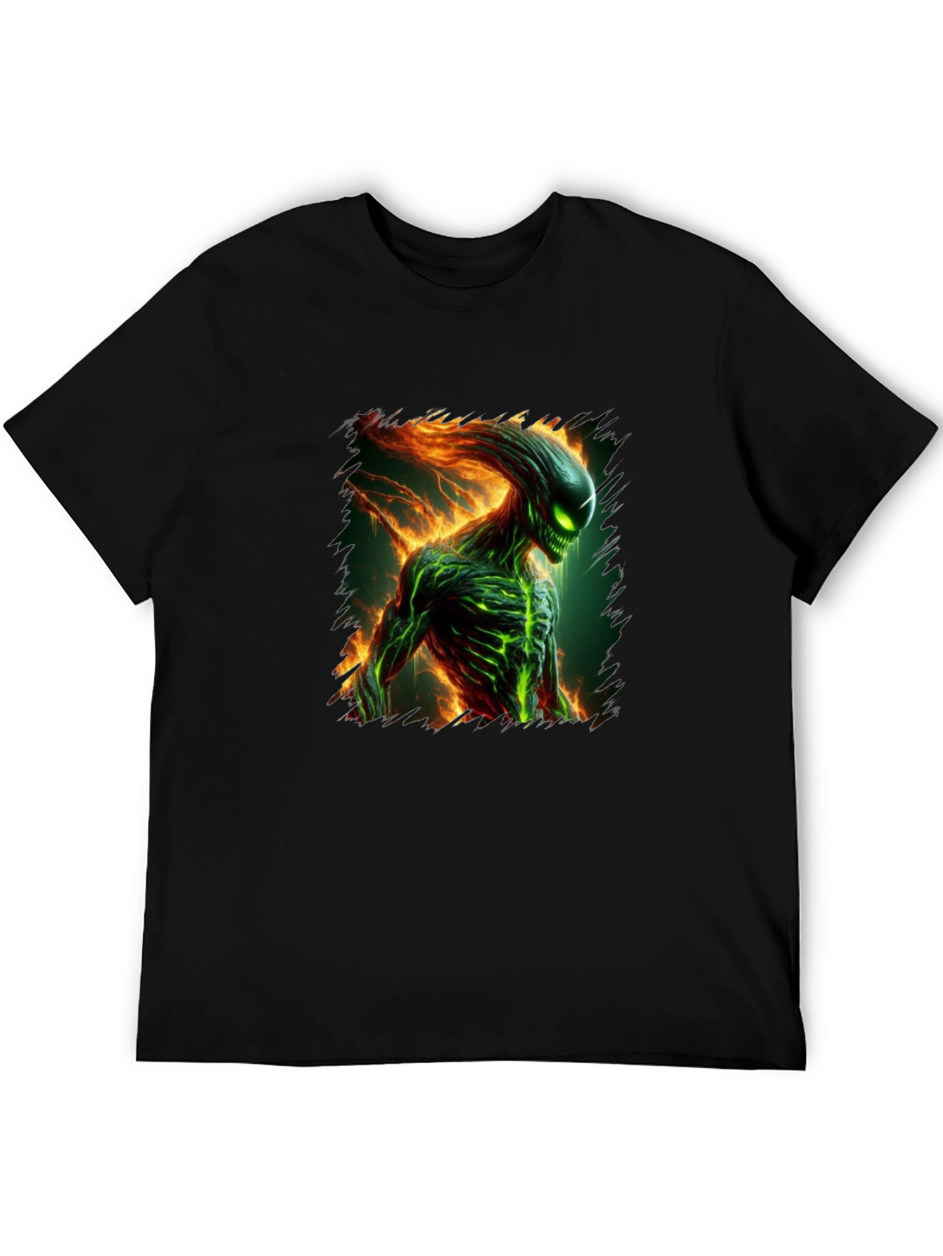 Alien Creature Graphic Tee - Mens Black T-Shirt