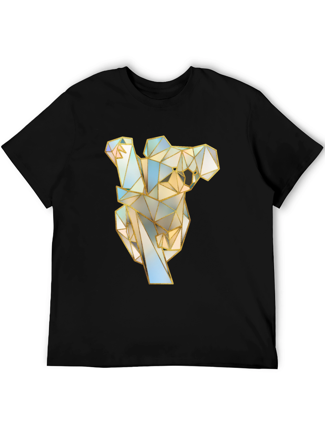 Geometric Koala Graphic Tee - Stylish Black T-Shirt