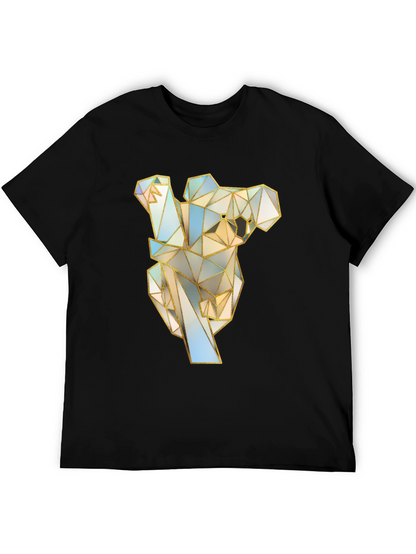Geometric Koala Graphic Tee - Stylish Black T-Shirt