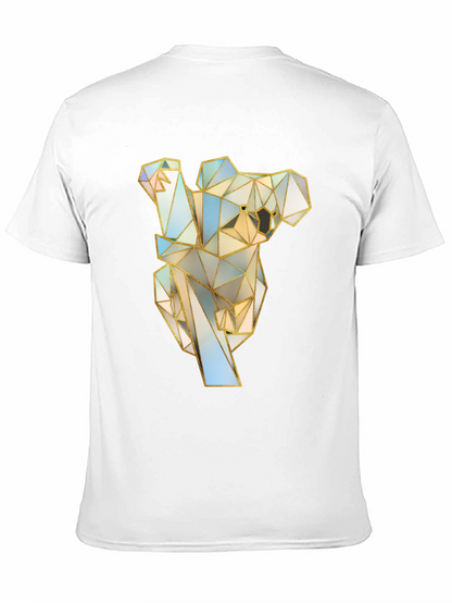 Geometric Koala Graphic Tee - Stylish Black T-Shirt