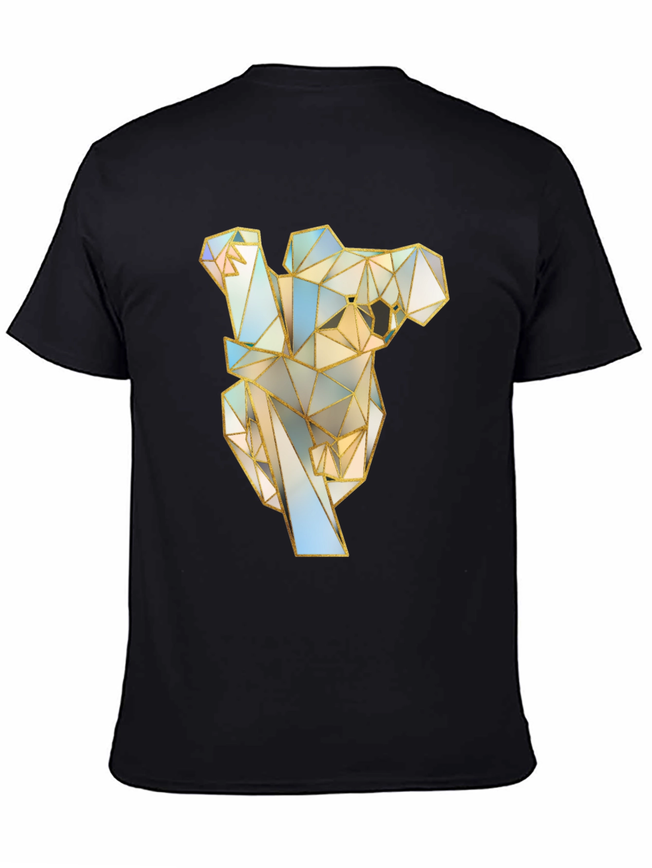 Geometric Koala Graphic Tee - Stylish Black T-Shirt