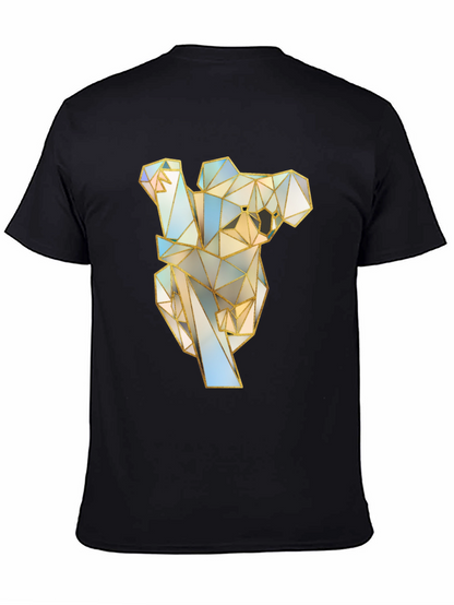 Geometric Koala Graphic Tee - Stylish Black T-Shirt