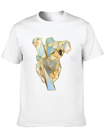 Geometric Koala Graphic Tee - Stylish Black T-Shirt