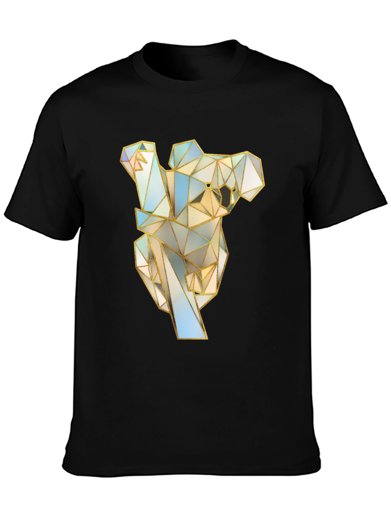 Geometric Koala Graphic Tee - Stylish Black T-Shirt