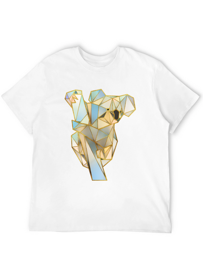 Geometric Koala Graphic Tee - Stylish Black T-Shirt