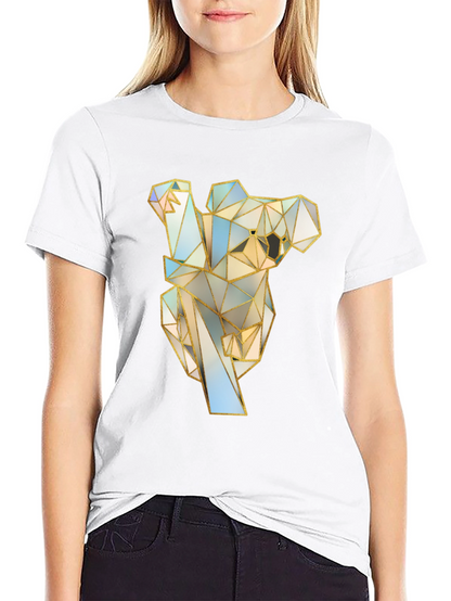 Geometric Koala Graphic Tee - Stylish Black T-Shirt