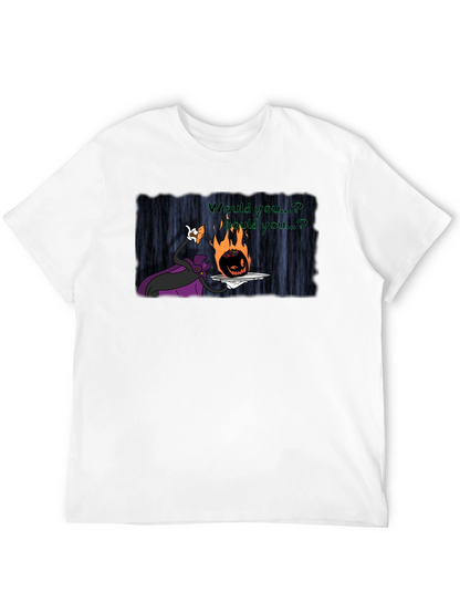 Fiery Pumpkin Head Graphic T-Shirt - Halloween Style