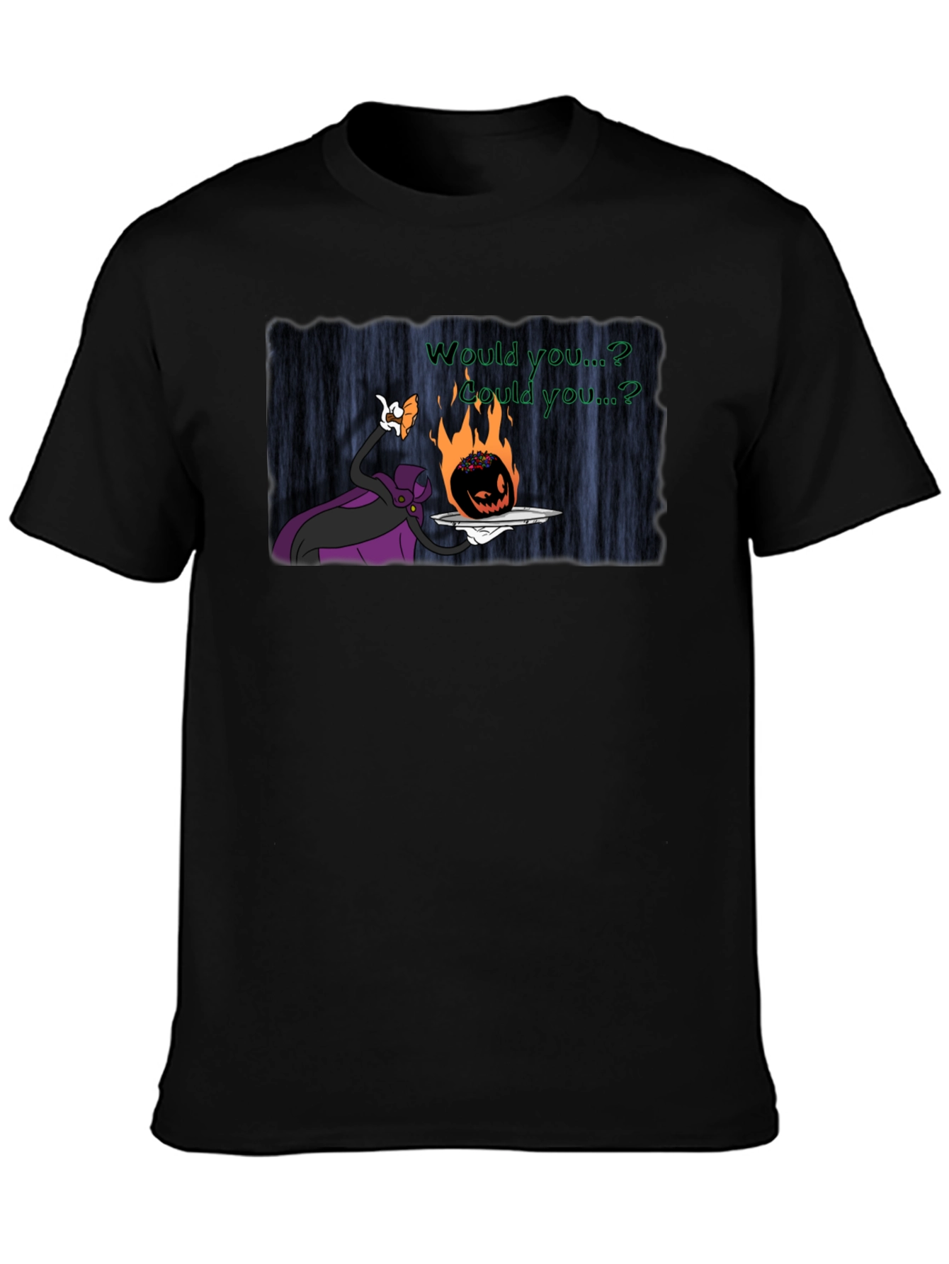 Fiery Pumpkin Head Graphic T-Shirt - Halloween Style