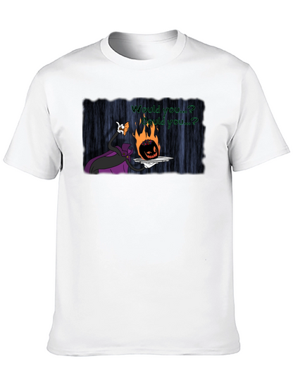 Fiery Pumpkin Head Graphic T-Shirt - Halloween Style