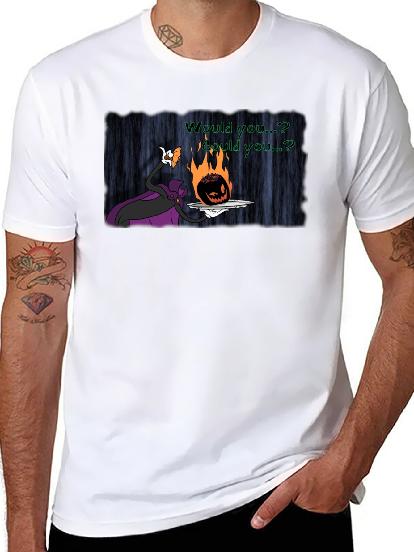 Fiery Pumpkin Head Graphic T-Shirt - Halloween Style