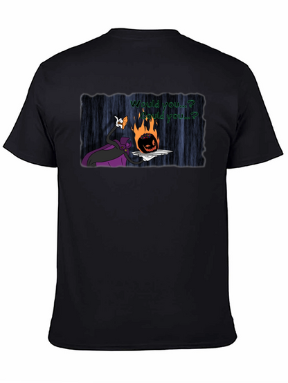 Fiery Pumpkin Head Graphic T-Shirt - Halloween Style