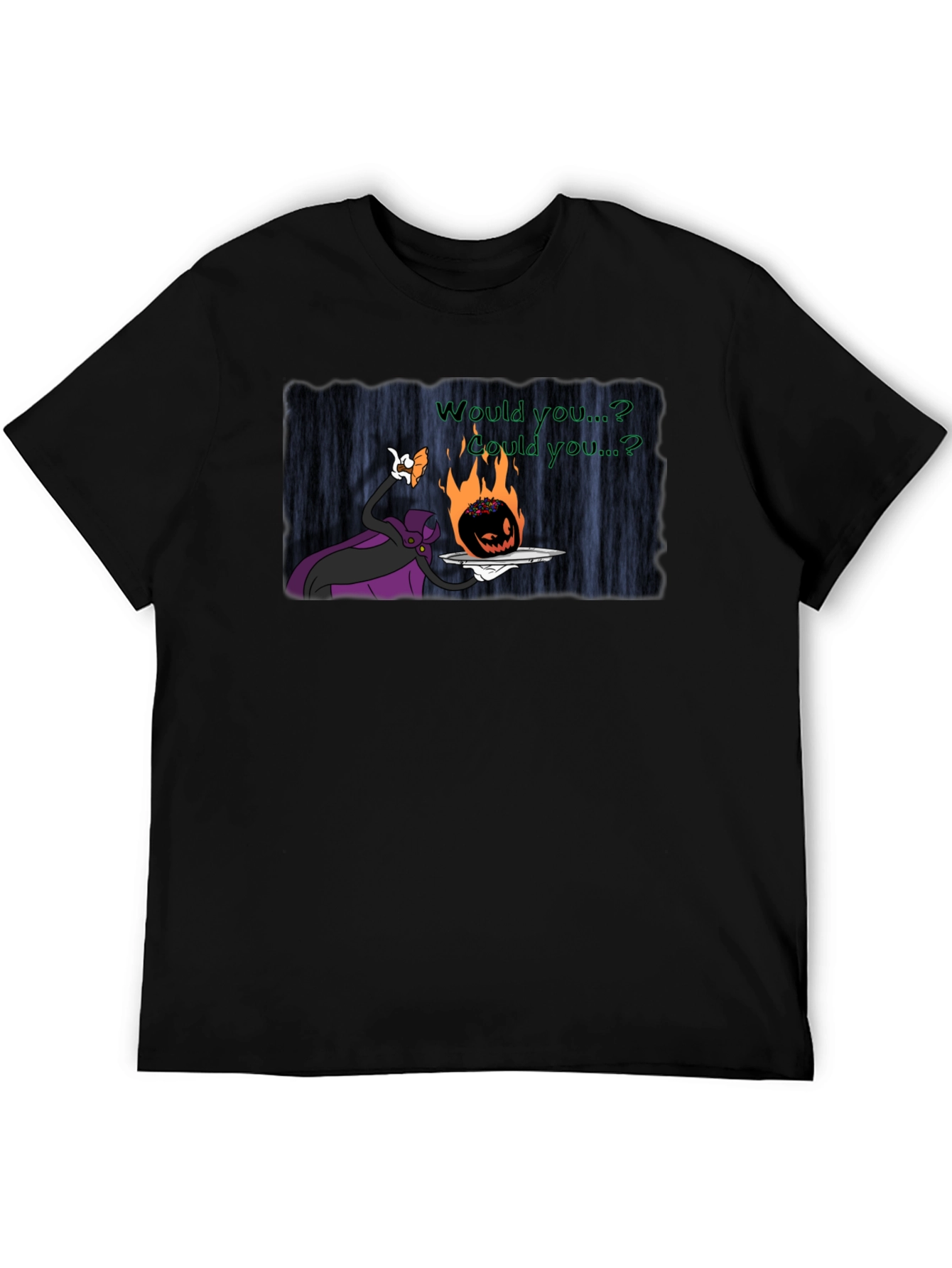 Fiery Pumpkin Head Graphic T-Shirt - Halloween Style