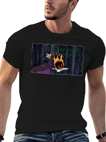 Fiery Pumpkin Head Graphic T-Shirt - Halloween Style
