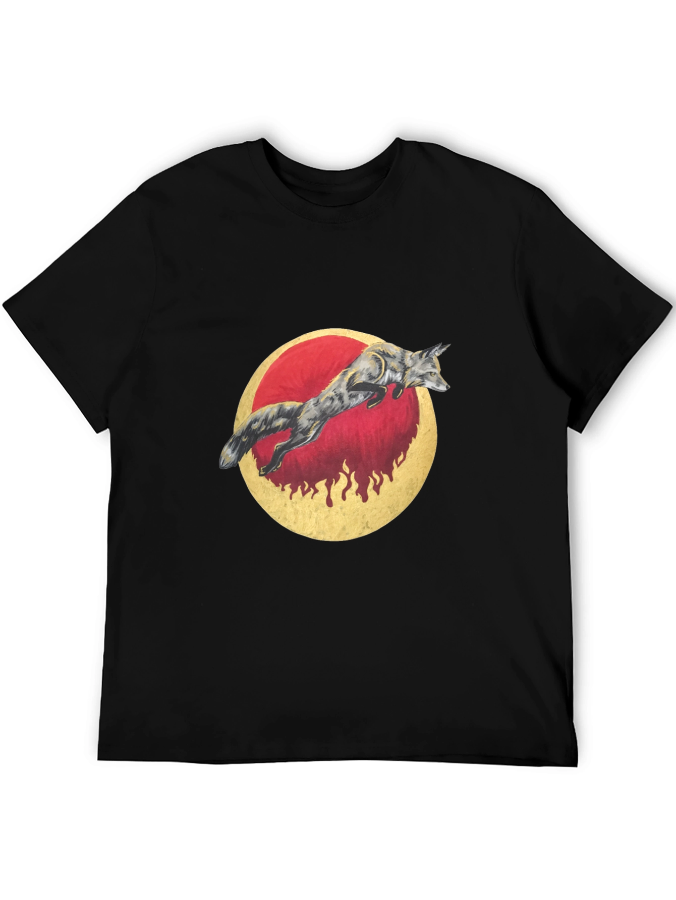 Fox & Moon Graphic Tee - Unisex Black Shirt