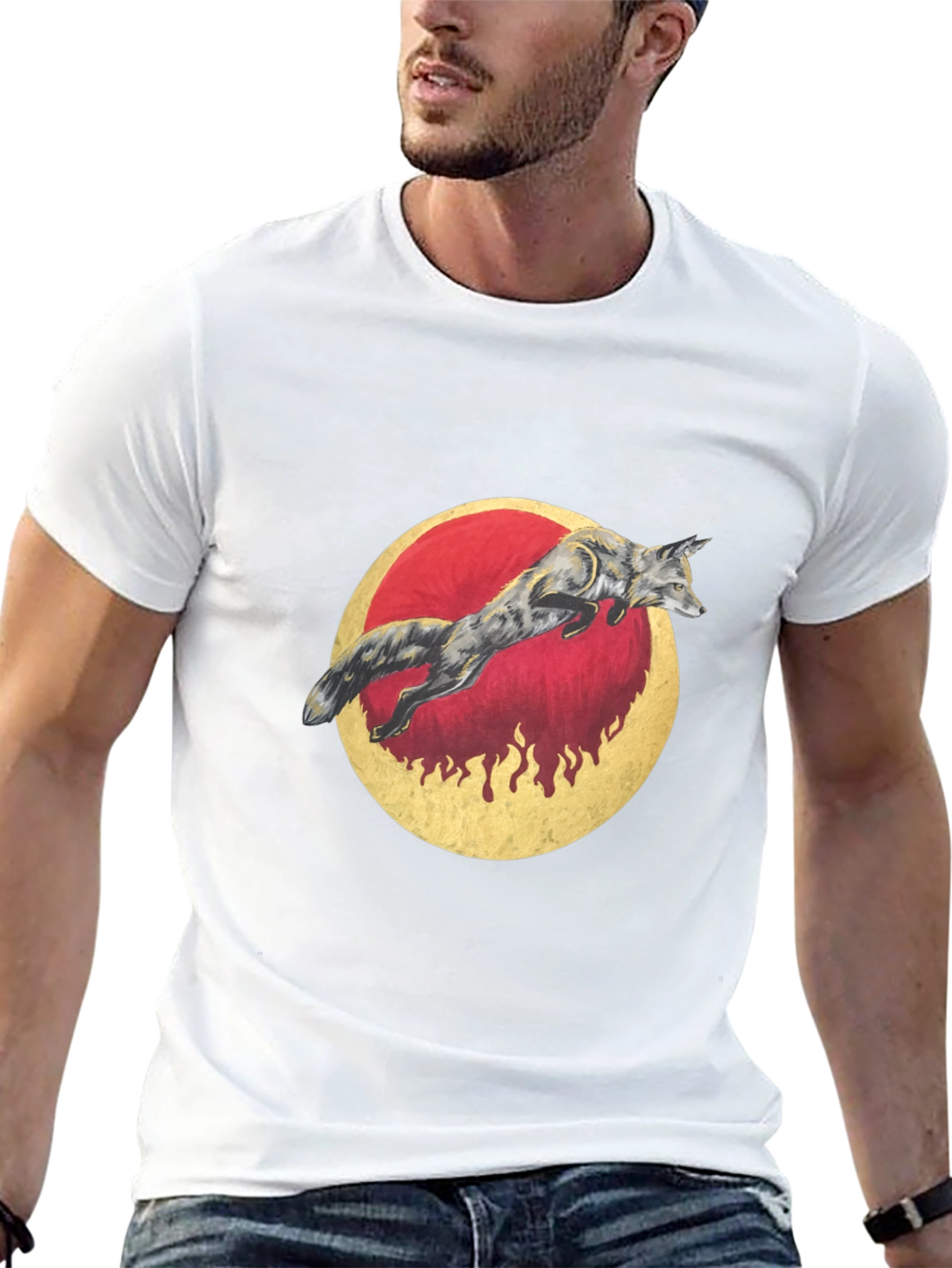 Fox & Moon Graphic Tee - Unisex Black Shirt