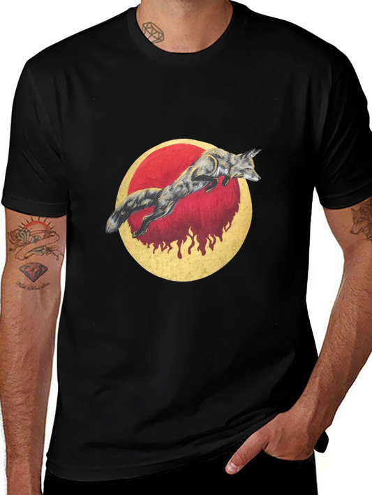 Fox & Moon Graphic Tee - Unisex Black Shirt