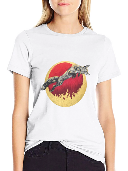 Fox & Moon Graphic Tee - Unisex Black Shirt