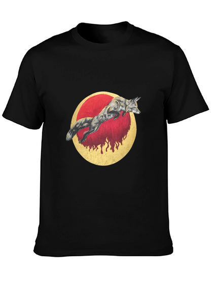 Fox & Moon Graphic Tee - Unisex Black Shirt