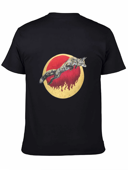 Fox & Moon Graphic Tee - Unisex Black Shirt
