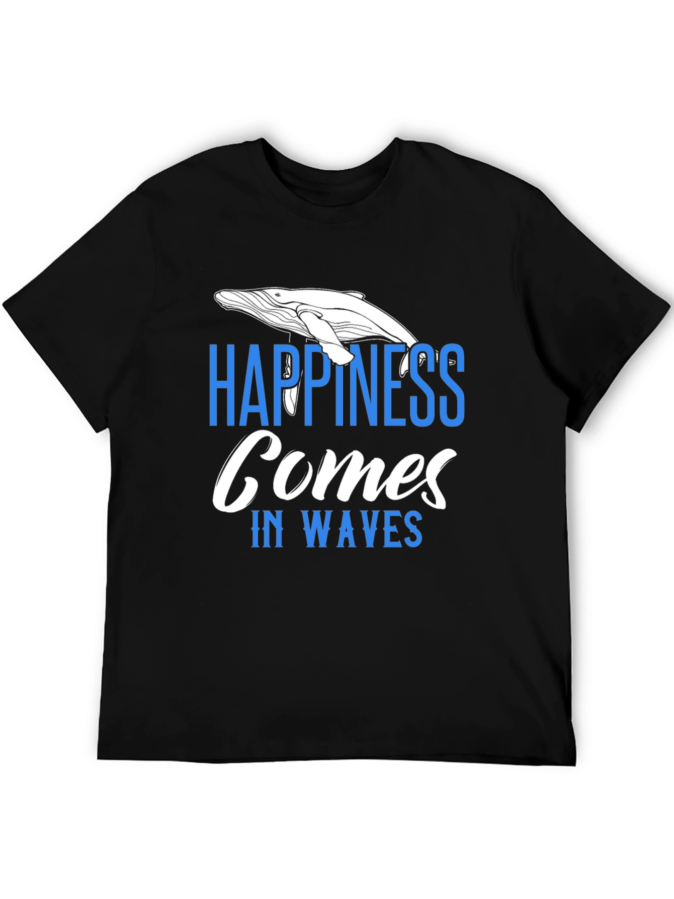 Happiness Comes In Waves T-Shirt - Whale Graphic Tee