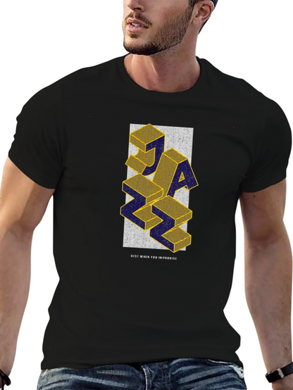 JAZZ 3D Block Graphic T-Shirt - Stylish & Unique