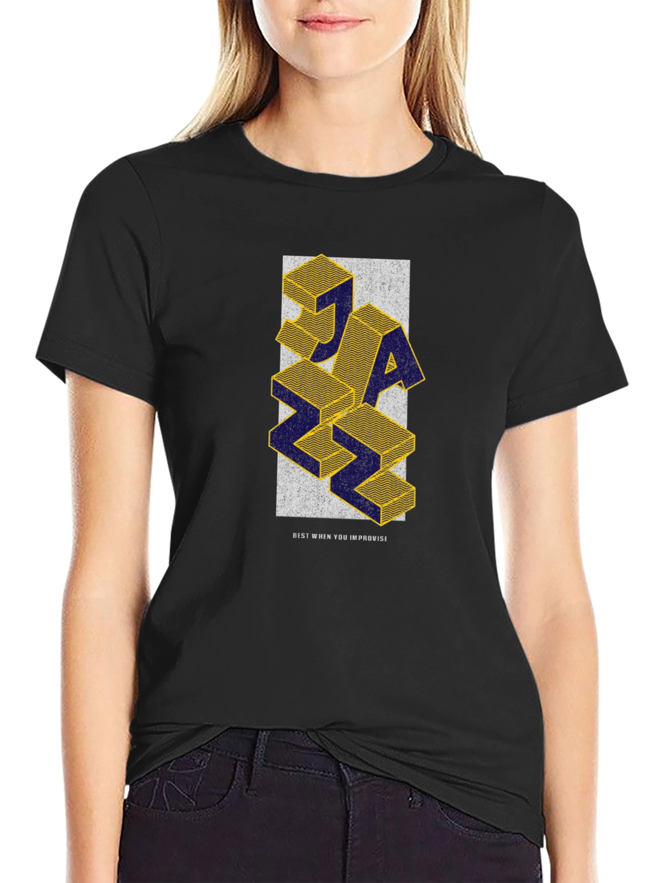 JAZZ 3D Block Graphic T-Shirt - Stylish & Unique