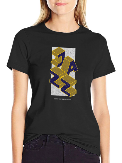 JAZZ 3D Block Graphic T-Shirt - Stylish & Unique